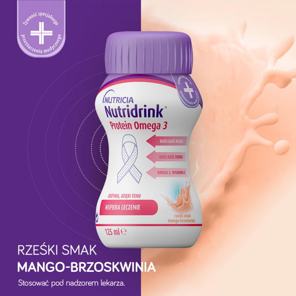 [29.12.2025] Nutridrink Protein Omega3, płyn o smaku brzoskwinia-mango, 4 x 125 ml - zdjęcie produktu