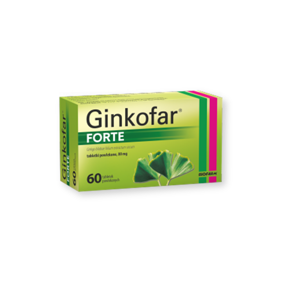Ginkofar forte, 80 mg, tabletki powlekane, 60 szt. Ginkofar forte, 80 mg, tabletki powlekane, 60 szt. - zdjęcie produktu