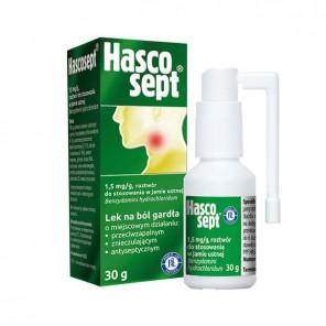 Hascosept, 1,5 mg/g, aerozol do stosowania w jamie ustnej, 30 g - zdjęcie produktu