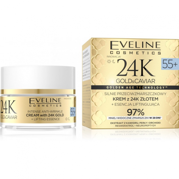 Eveline 24K Gold & Caviar Krem 55+ dzień/noc (50 ml) Eveline 24K Gold & Caviar Krem 55+ dzień/noc (50 ml) - zdjęcie produktu