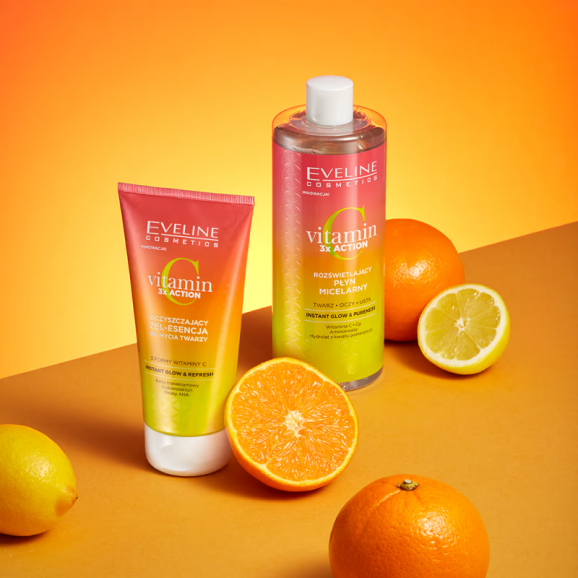 Eveline Vitamin C 3x Action – żel oczyszczający do twarzy z AHA, 150 ml Eveline Vitamin C 3x Action – żel oczyszczający do twarzy z AHA, 150 ml - zdjęcie produktu