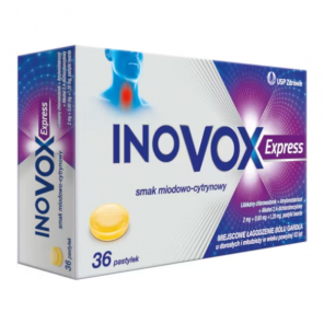 Inovox Express Miodowo-Cytrynowy – Lek Przeciwkaszlowy (24 pastylki) - zdjęcie produktu