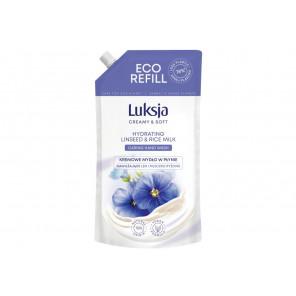 Luksja Creamy & Soft Kremowe Mydło Nawilżające Len i Mleczko Ryżowe 900 ml - zdjęcie produktu
