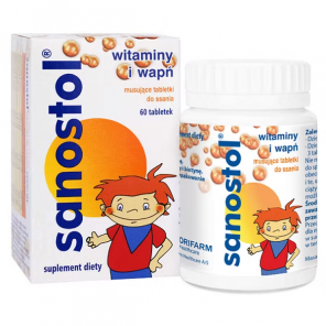 Sanostol tabletki musujące – suplement diety z wapniem (60 tabletek) - zdjęcie produktu