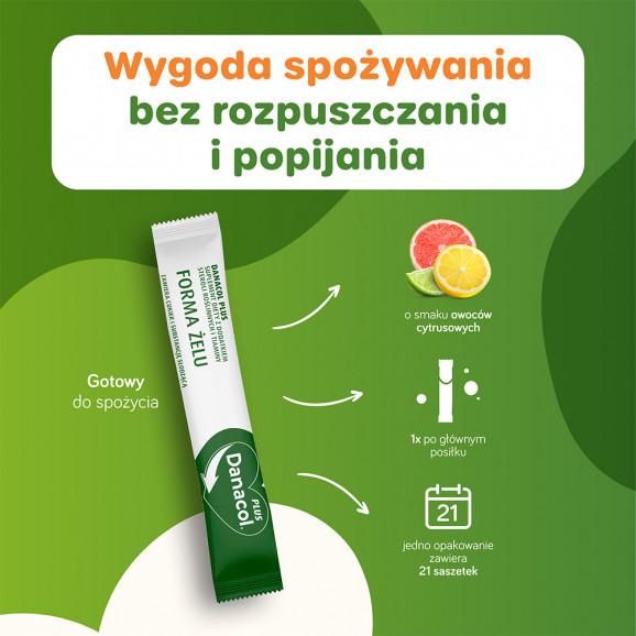 [22.03.2026] Danacol Plus, żel doustny, smak owoców cytrusowych, saszetki, 21 szt. - zdjęcie produktu