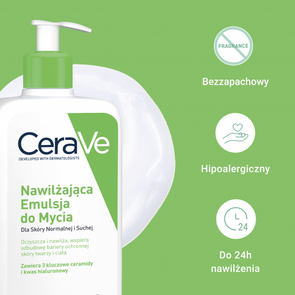 CeraVe Nawilżająca Emulsja do mycia skóry suchej i normalnej (236 ml) - zdjęcie produktu
