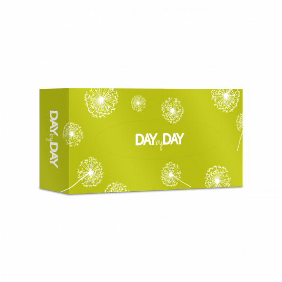 Day By Day Chusteczki higieniczne 3-warstwowe Zielone (90 sztuk) Day By Day Chusteczki higieniczne 3-warstwowe Zielone (90 sztuk) - zdjęcie produktu