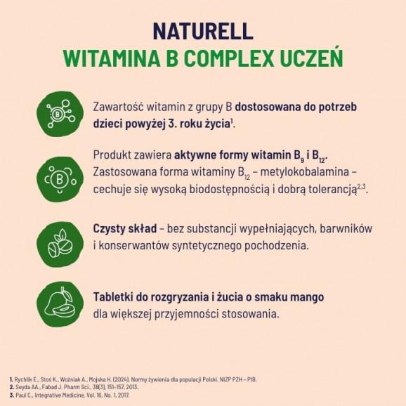 Naturell Witamina B Complex Uczeń 60 tabletek – suplement diety - zdjęcie produktu