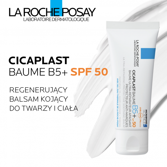 La Roche-Posay Cicaplast Baume B5+, regenerujący balsam kojący do twarzy i ciała przeciw przebarwieniom, SPF 50, 40 ml La Roche-Posay Cicaplast Baume B5+, regenerujący balsam kojący do twarzy i ciała przeciw przebarwieniom, SPF 50, 40 ml - zdjęcie produktu