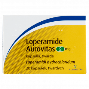 Loperamide Aurovitas 2 mg – lek przeciwbiegunkowy (20 kapsułek) - zdjęcie produktu