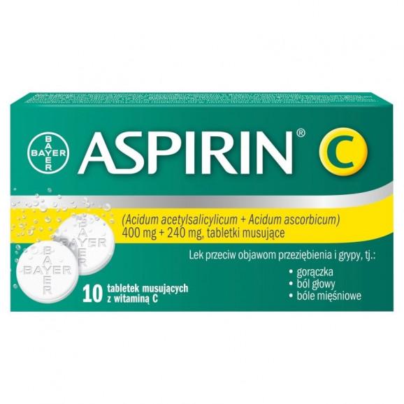 [31.03.2026] Aspirin C, 400 mg + 240 mg, tabletki musujące, 10 sztuk - zdjęcie produktu
