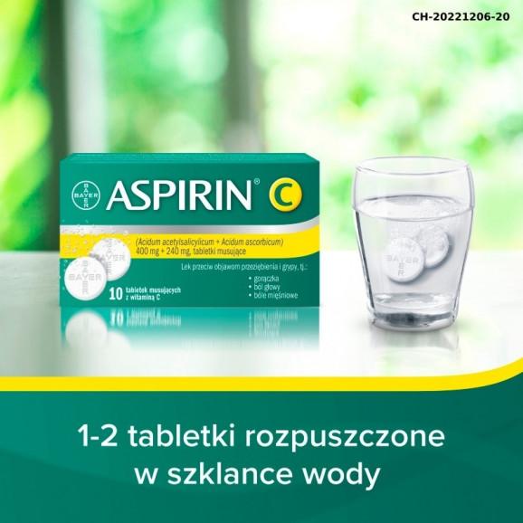 [31.03.2026] Aspirin C, 400 mg + 240 mg, tabletki musujące, 10 sztuk - zdjęcie produktu