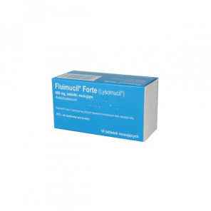 Fluimucil Forte 600 mg, 10 tabletek musujących – lek wykrztuśny - zdjęcie produktu