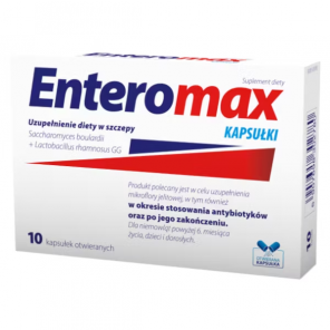 Enteromax - w okresie stosowania antybiotyków oraz po jego zakończeniu, kapsułki, 10 sztuk - zdjęcie produktu