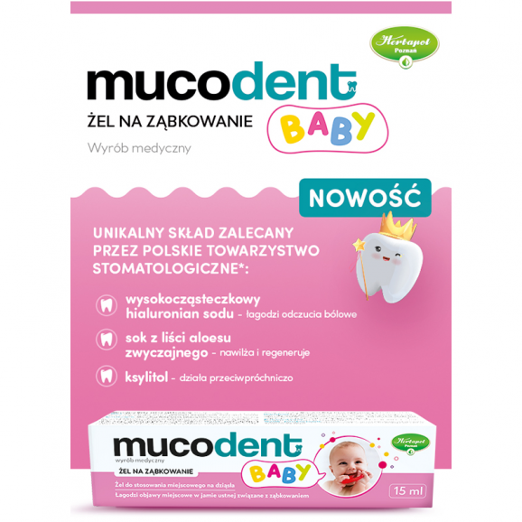 Mucodent Baby, żel na ząbkowanie – wyrób medyczny (15 ml) - zdjęcie produktu