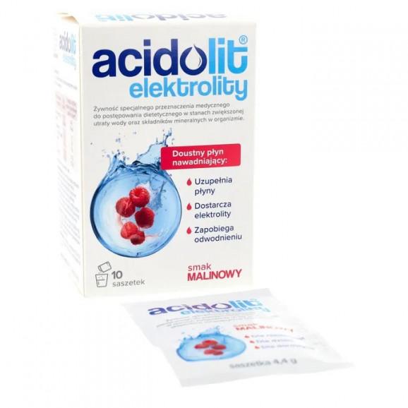 Acidolit Smak Malinowy (10 saszetek) – środek specjalnego przeznaczenia medycznego - zdjęcie produktu