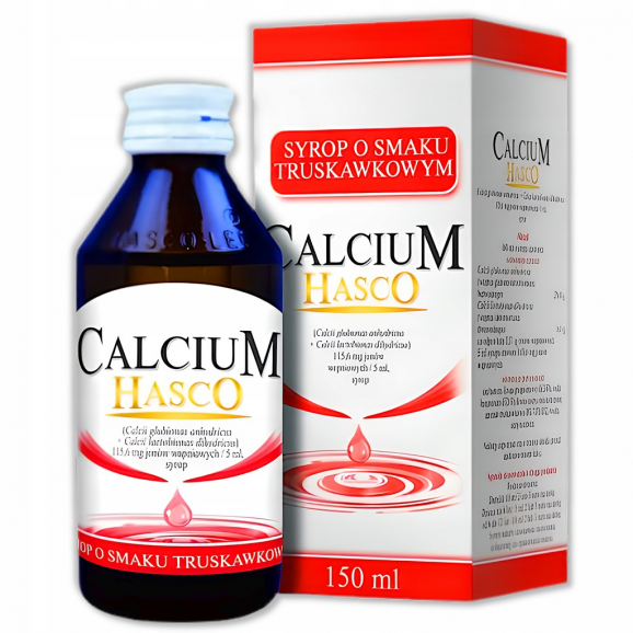 Calcium Hasco, syrop smak truskawkowy – lek (150 ml) Calcium Hasco, syrop smak truskawkowy – lek (150 ml) - zdjęcie produktu