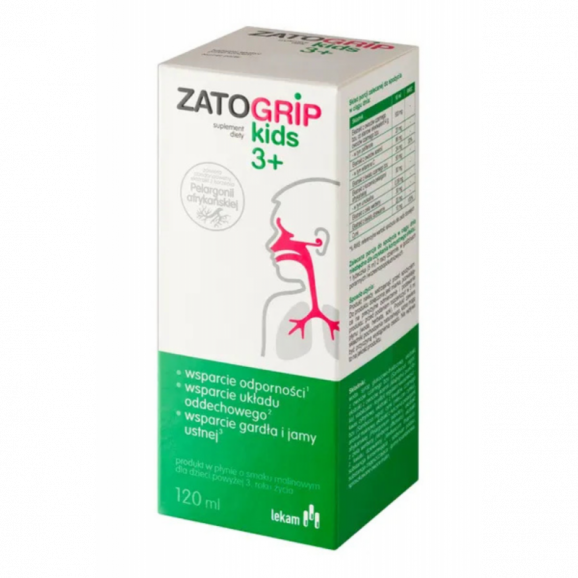[31.03.2026] Zatogrip Kids 3+, syrop 120 ml - zdjęcie produktu