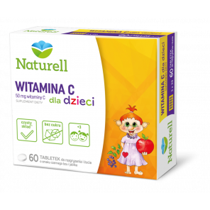 [31.03.2026] Naturell Witamina C dla dzieci, tabletki do żucia i rozgryzania, 60 szt. - zdjęcie produktu