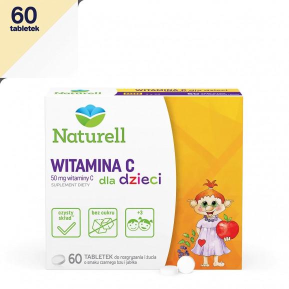 [31.03.2026] Naturell Witamina C dla dzieci, tabletki do żucia i rozgryzania, 60 szt. - zdjęcie produktu
