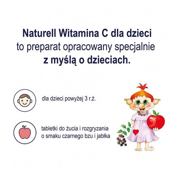 [31.03.2026] Naturell Witamina C dla dzieci, tabletki do żucia i rozgryzania, 60 szt. - zdjęcie produktu