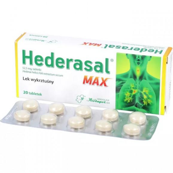 [31.03.2026] Hederasal MAX 52,5 mg (20 tabletek) - lek wykrztuśny - zdjęcie produktu