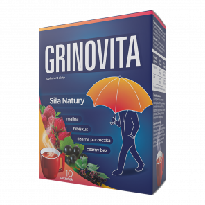 Grinovita – proszek w saszetkach o smaku malinowym, suplement diety (10 sztuk) - zdjęcie produktu