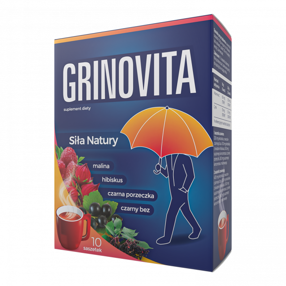 Grinovita – proszek w saszetkach o smaku malinowym, suplement diety (10 sztuk) Grinovita – proszek w saszetkach o smaku malinowym, suplement diety (10 sztuk) - zdjęcie produktu