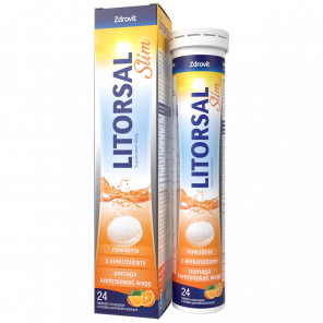 Zdrovit Litorsal Slim, tabletki musujące o smaku pomarańczowym – suplement diety (24 szt.) - zdjęcie produktu