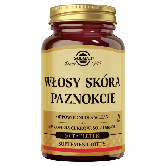 Solgar Włosy, Skóra, Paznokcie - suplement diety (60 tabletek) Solgar Włosy, Skóra, Paznokcie - suplement diety (60 tabletek) - zdjęcie produktu