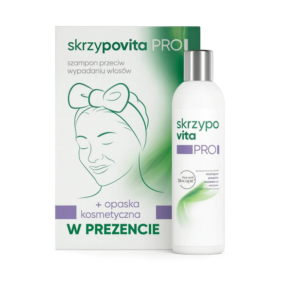 Skrzypovita Pro - Szampon przeciw wypadaniu włosów (200 ml) z opaską kosmetyczną Skrzypovita Pro - Szampon przeciw wypadaniu włosów (200 ml) z opaską kosmetyczną - zdjęcie produktu