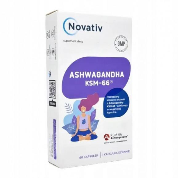 Novativ Ashwagandha KSM-66 – suplement diety (60 kapsułek) - zdjęcie produktu