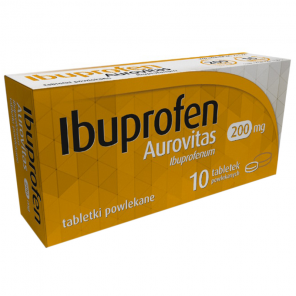 Ibuprofen Aurovitas 200 mg – lek bez recepty (10 tabletek powlekanych) - zdjęcie produktu