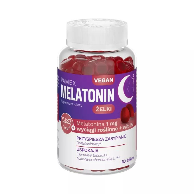 PAMEX Melatonin, żelki na uspokojenie i lepszy sen (60 sztuk)
