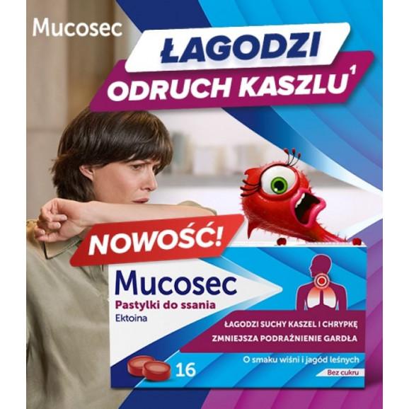 Mucosec Ektoina Pastylki do ssania, 16 sztuk - zdjęcie produktu