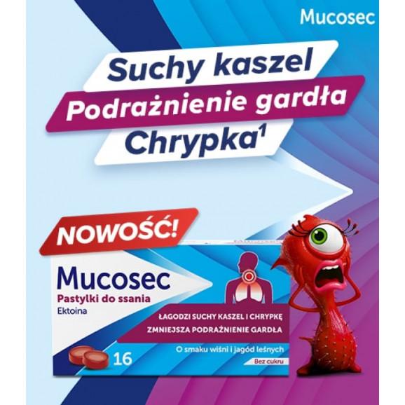 Mucosec Ektoina Pastylki do ssania, 16 sztuk - zdjęcie produktu