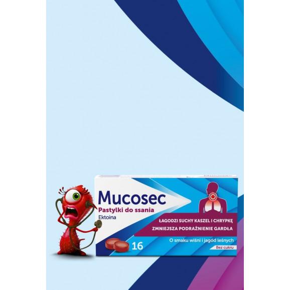 Mucosec Ektoina Pastylki do ssania, 16 sztuk - zdjęcie produktu
