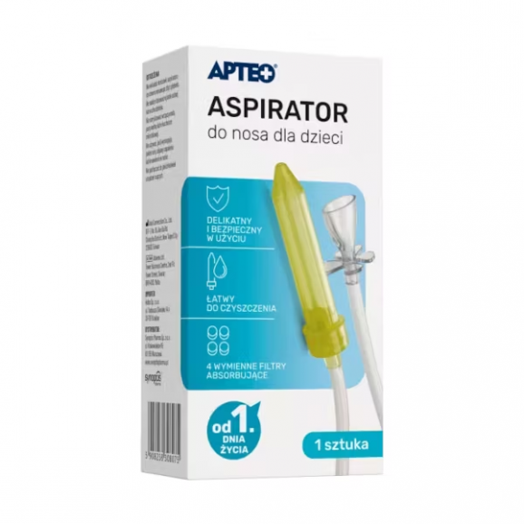 Aspirator do nosa dla dzieci APTEO - wyrób medyczny (1 sztuka) Aspirator do nosa dla dzieci APTEO - wyrób medyczny (1 sztuka) - zdjęcie produktu