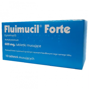 Fluimucil Forte 600 mg, 10 tabletek musujących - zdjęcie produktu