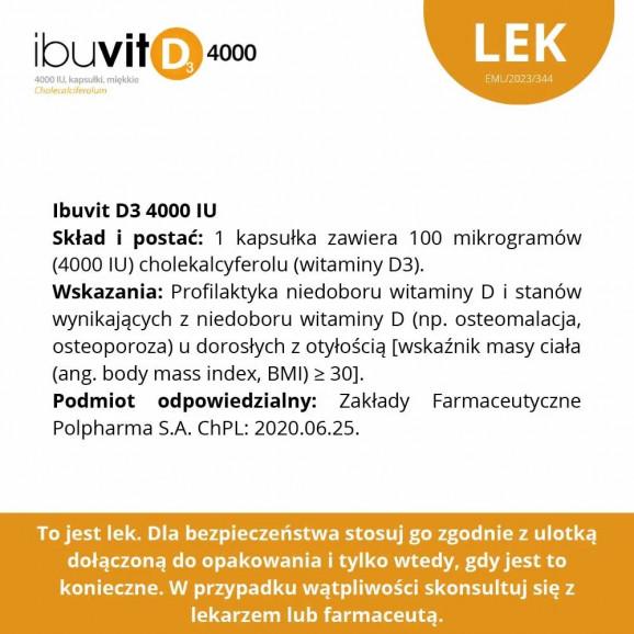 Ibuvit D3 4000 IU – lek (3 x 90 kapsułek) - zdjęcie produktu