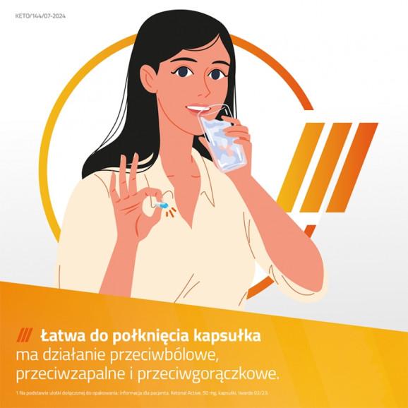 Ketonal Active 50 mg – lek przeciwbólowy (30 kapsułek twardych) - zdjęcie produktu