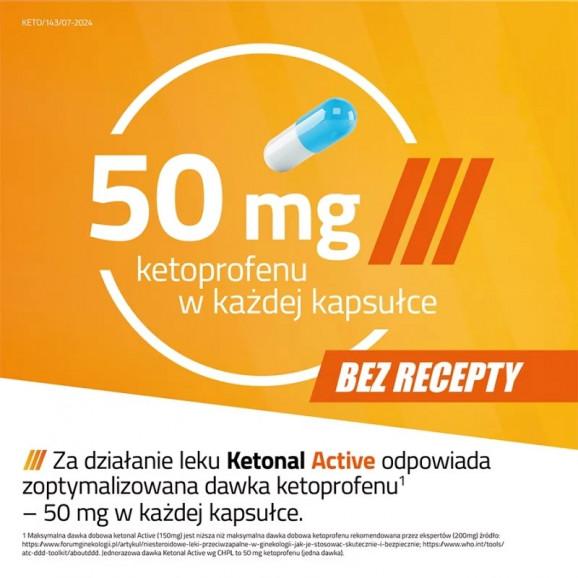 Ketonal Active 50 mg – lek przeciwbólowy (2 x 30 kapsułek twardych) Ketonal Active 50 mg – lek przeciwbólowy (2 x 30 kapsułek twardych) - zdjęcie produktu