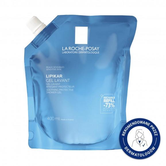La Roche-Posay Lipikar, delikatny żel myjący do twarzy i ciała, skóra wrażliwa, zapas, 400 ml - zdjęcie produktu