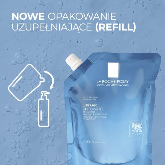 La Roche-Posay Lipikar, delikatny żel myjący do twarzy i ciała, skóra wrażliwa, zapas, 400 ml - zdjęcie produktu