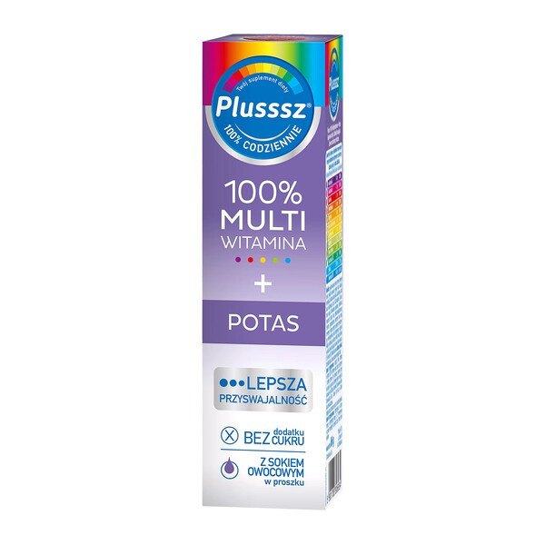 Plusssz 100% Multiwitamina + Potas, tabletki musujące, 20 szt.