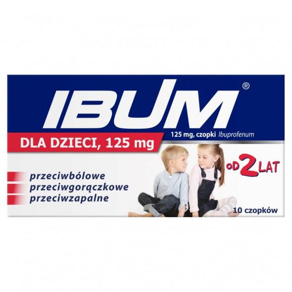 Ibum dla dzieci 125 mg, czopki (10 sztuk) - zdjęcie produktu