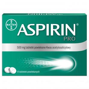 Aspirin Pro 500 mg, tabletki powlekane, 8 sztuk - zdjęcie produktu