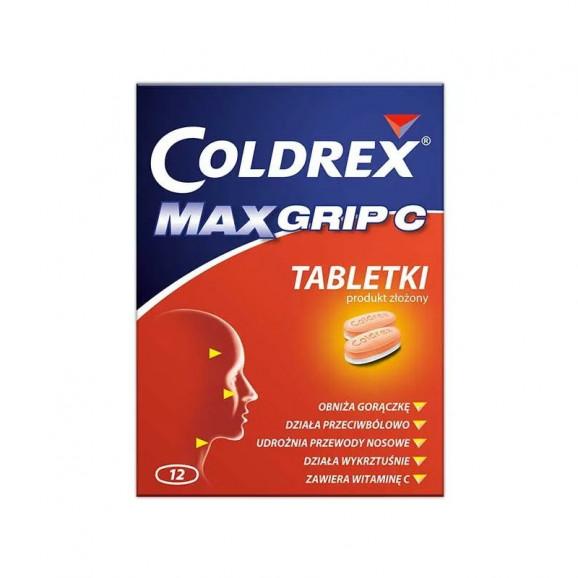 Coldrex MaxGrip C, 12 tabletek Coldrex MaxGrip C, 12 tabletek - zdjęcie produktu