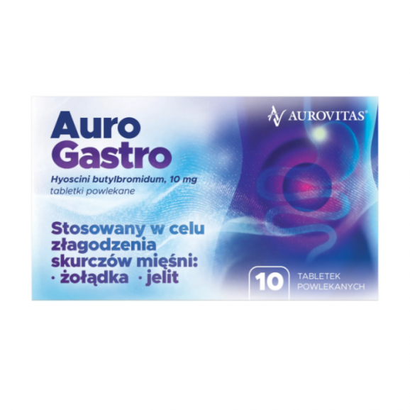 AuroGastro 10 mg – lek przeciwskurczowy (10 tabletek) AuroGastro 10 mg – lek przeciwskurczowy (10 tabletek) - zdjęcie produktu