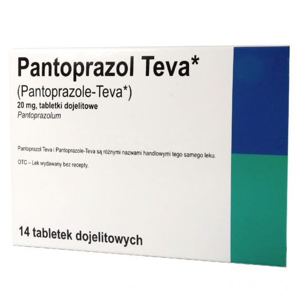 Pantoprazol Teva 20 mg – lek bez recepty (14 tabletek dojelitowych) - zdjęcie produktu